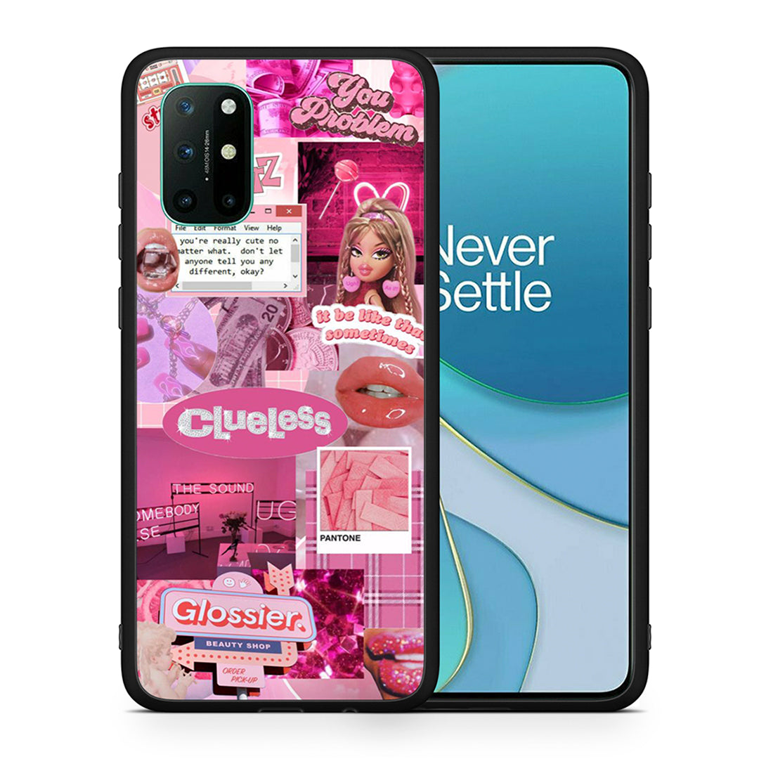 Θήκη Αγίου Βαλεντίνου OnePlus 8T Pink Love από τη Smartfits με σχέδιο στο πίσω μέρος και μαύρο περίβλημα | OnePlus 8T Pink Love case with colorful back and black bezels