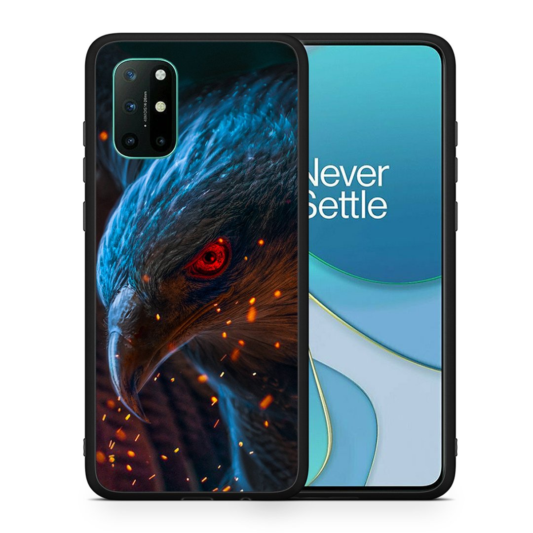 Θήκη OnePlus 8T Eagle PopArt από τη Smartfits με σχέδιο στο πίσω μέρος και μαύρο περίβλημα | OnePlus 8T Eagle PopArt case with colorful back and black bezels