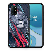 Thumbnail for Θήκη OnePlus 8T Lion Designer PopArt από τη Smartfits με σχέδιο στο πίσω μέρος και μαύρο περίβλημα | OnePlus 8T Lion Designer PopArt case with colorful back and black bezels