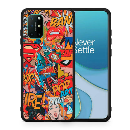 Θήκη OnePlus 8T PopArt OMG από τη Smartfits με σχέδιο στο πίσω μέρος και μαύρο περίβλημα | OnePlus 8T PopArt OMG case with colorful back and black bezels