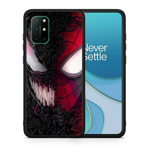 Θήκη OnePlus 8T SpiderVenom PopArt από τη Smartfits με σχέδιο στο πίσω μέρος και μαύρο περίβλημα | OnePlus 8T SpiderVenom PopArt case with colorful back and black bezels