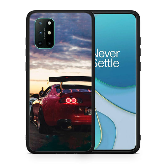 Θήκη OnePlus 8T Racing Supra από τη Smartfits με σχέδιο στο πίσω μέρος και μαύρο περίβλημα | OnePlus 8T Racing Supra case with colorful back and black bezels