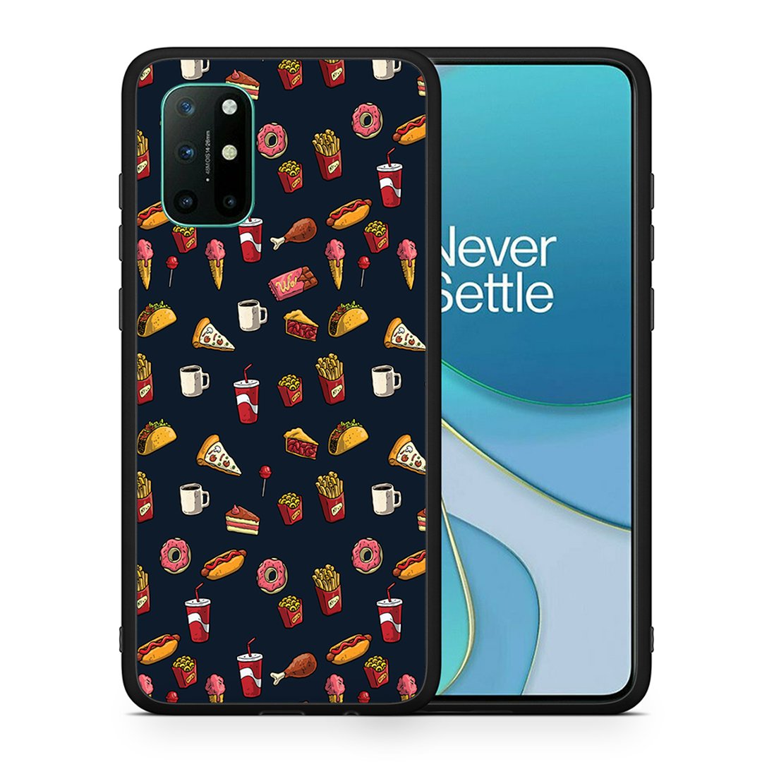 Θήκη OnePlus 8T Hungry Random από τη Smartfits με σχέδιο στο πίσω μέρος και μαύρο περίβλημα | OnePlus 8T Hungry Random case with colorful back and black bezels