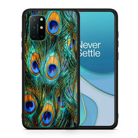 Thumbnail for Θήκη OnePlus 8T Real Peacock Feathers από τη Smartfits με σχέδιο στο πίσω μέρος και μαύρο περίβλημα | OnePlus 8T Real Peacock Feathers case with colorful back and black bezels