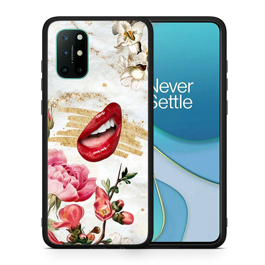 Θήκη OnePlus 8T Red Lips από τη Smartfits με σχέδιο στο πίσω μέρος και μαύρο περίβλημα | OnePlus 8T Red Lips case with colorful back and black bezels