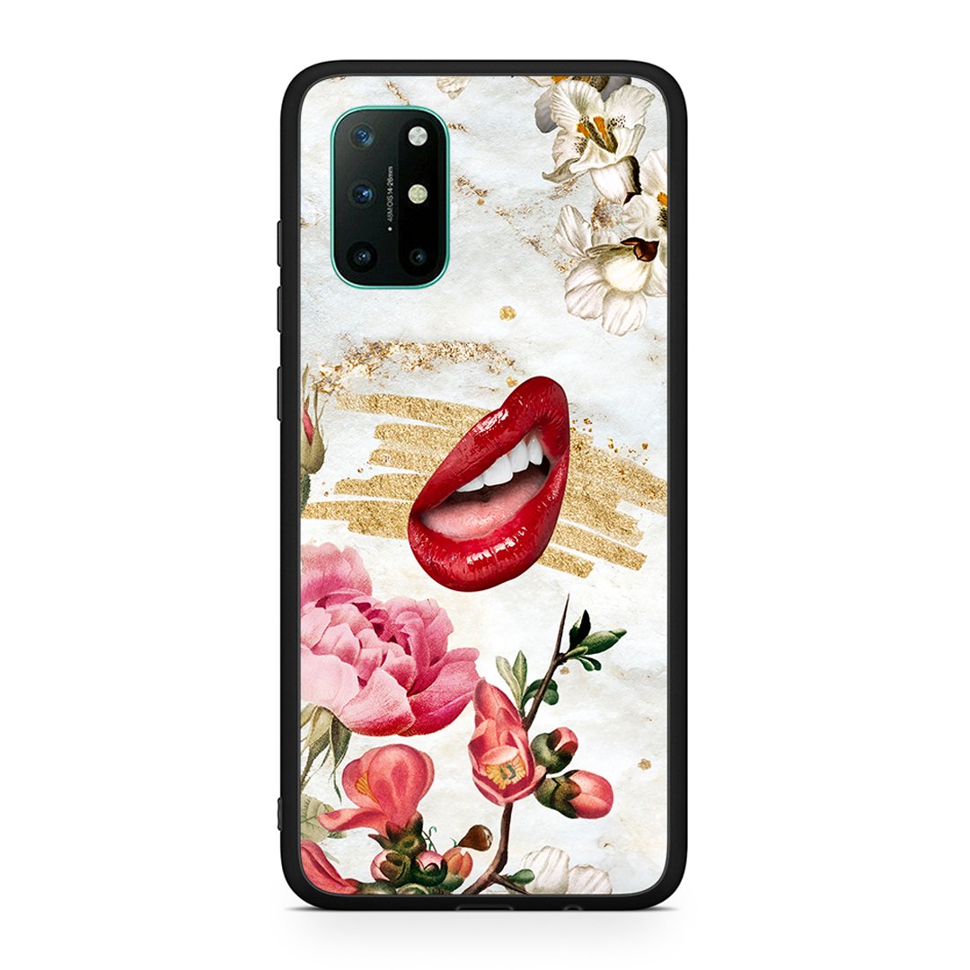 OnePlus 8T Red Lips θήκη από τη Smartfits με σχέδιο στο πίσω μέρος και μαύρο περίβλημα | Smartphone case with colorful back and black bezels by Smartfits