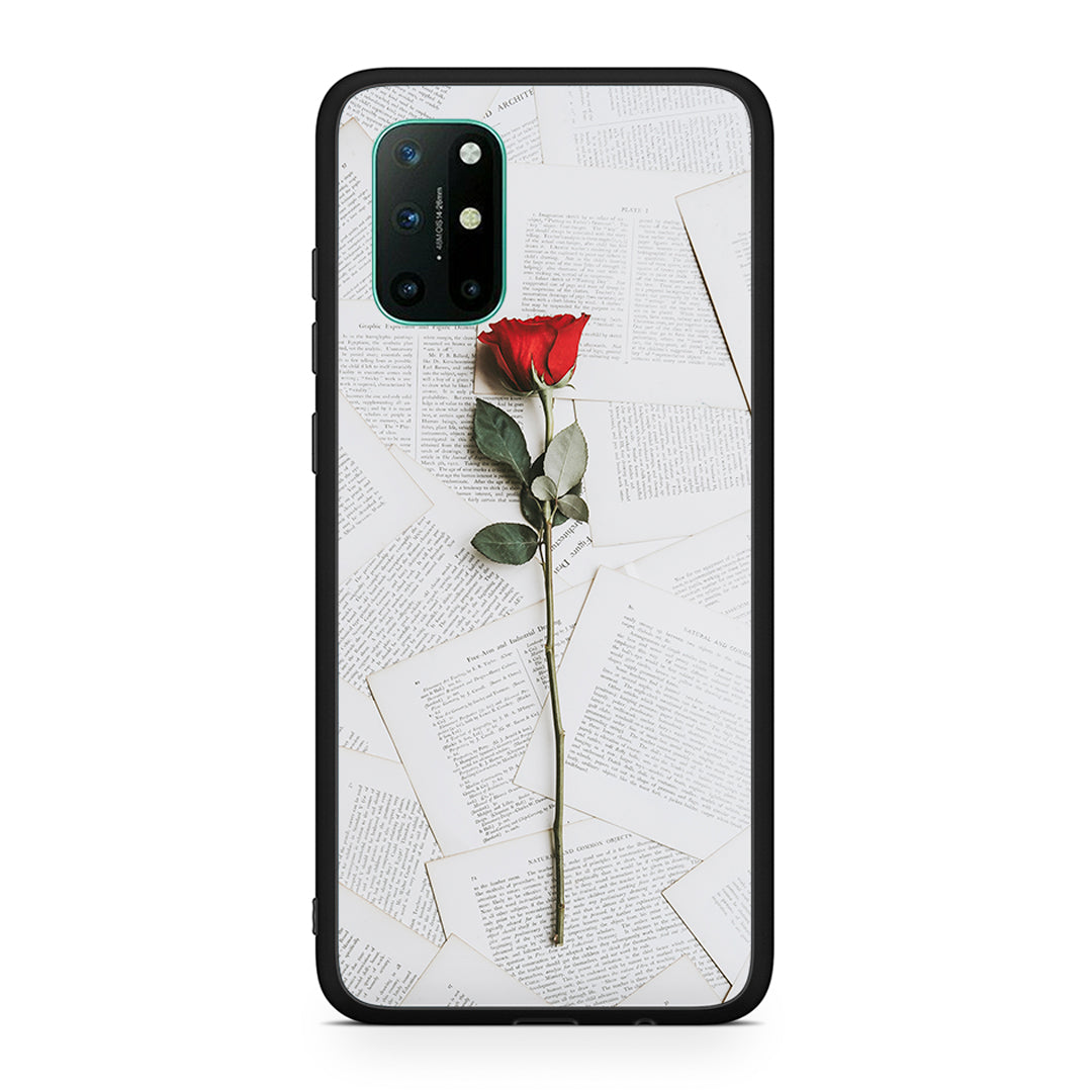 OnePlus 8T Red Rose θήκη από τη Smartfits με σχέδιο στο πίσω μέρος και μαύρο περίβλημα | Smartphone case with colorful back and black bezels by Smartfits