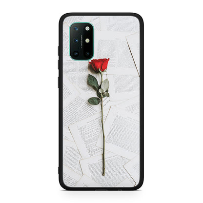OnePlus 8T Red Rose θήκη από τη Smartfits με σχέδιο στο πίσω μέρος και μαύρο περίβλημα | Smartphone case with colorful back and black bezels by Smartfits