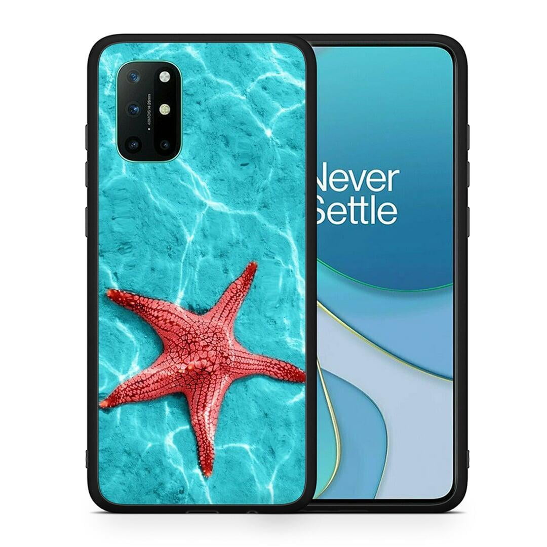 Θήκη OnePlus 8T Red Starfish από τη Smartfits με σχέδιο στο πίσω μέρος και μαύρο περίβλημα | OnePlus 8T Red Starfish case with colorful back and black bezels