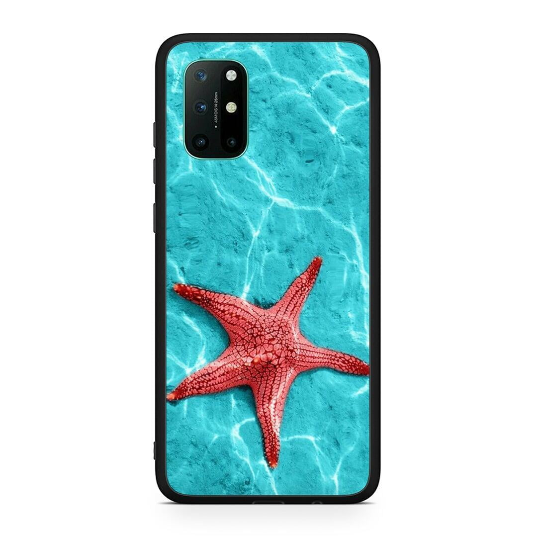 OnePlus 8T Red Starfish Θήκη από τη Smartfits με σχέδιο στο πίσω μέρος και μαύρο περίβλημα | Smartphone case with colorful back and black bezels by Smartfits