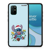 Thumbnail for Θήκη OnePlus 8T Santa Stich από τη Smartfits με σχέδιο στο πίσω μέρος και μαύρο περίβλημα | OnePlus 8T Santa Stich case with colorful back and black bezels