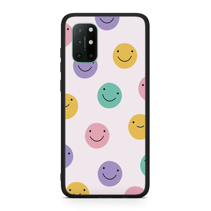OnePlus 8T Smiley Faces θήκη από τη Smartfits με σχέδιο στο πίσω μέρος και μαύρο περίβλημα | Smartphone case with colorful back and black bezels by Smartfits