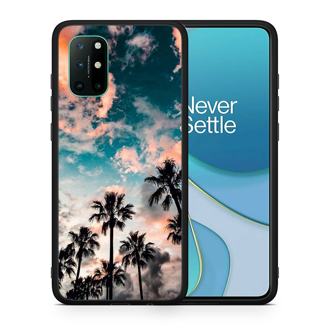 Θήκη OnePlus 8T Sky Summer από τη Smartfits με σχέδιο στο πίσω μέρος και μαύρο περίβλημα | OnePlus 8T Sky Summer case with colorful back and black bezels