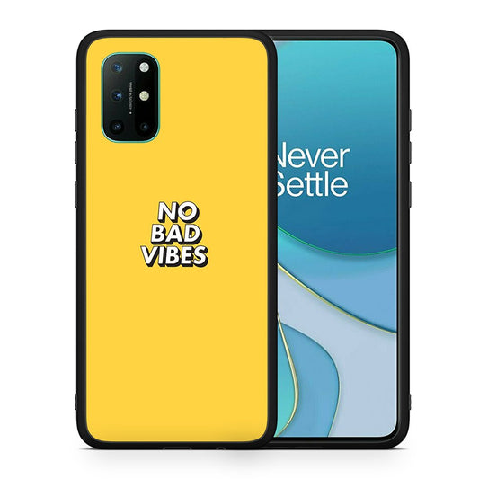 Θήκη OnePlus 8T Vibes Text από τη Smartfits με σχέδιο στο πίσω μέρος και μαύρο περίβλημα | OnePlus 8T Vibes Text case with colorful back and black bezels