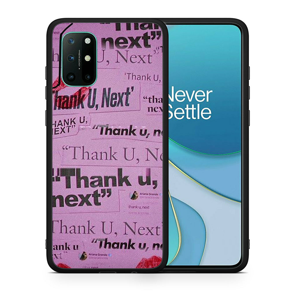 Θήκη Αγίου Βαλεντίνου OnePlus 8T Thank You Next από τη Smartfits με σχέδιο στο πίσω μέρος και μαύρο περίβλημα | OnePlus 8T Thank You Next case with colorful back and black bezels