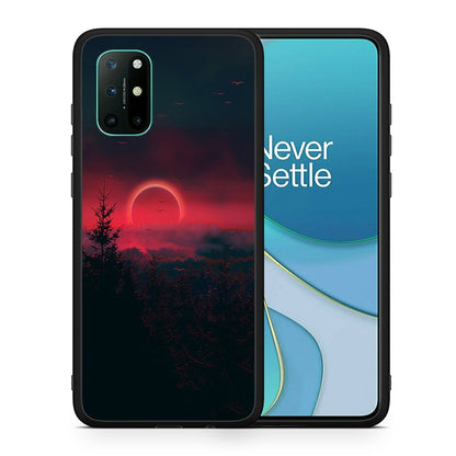 Θήκη OnePlus 8T Sunset Tropic από τη Smartfits με σχέδιο στο πίσω μέρος και μαύρο περίβλημα | OnePlus 8T Sunset Tropic case with colorful back and black bezels