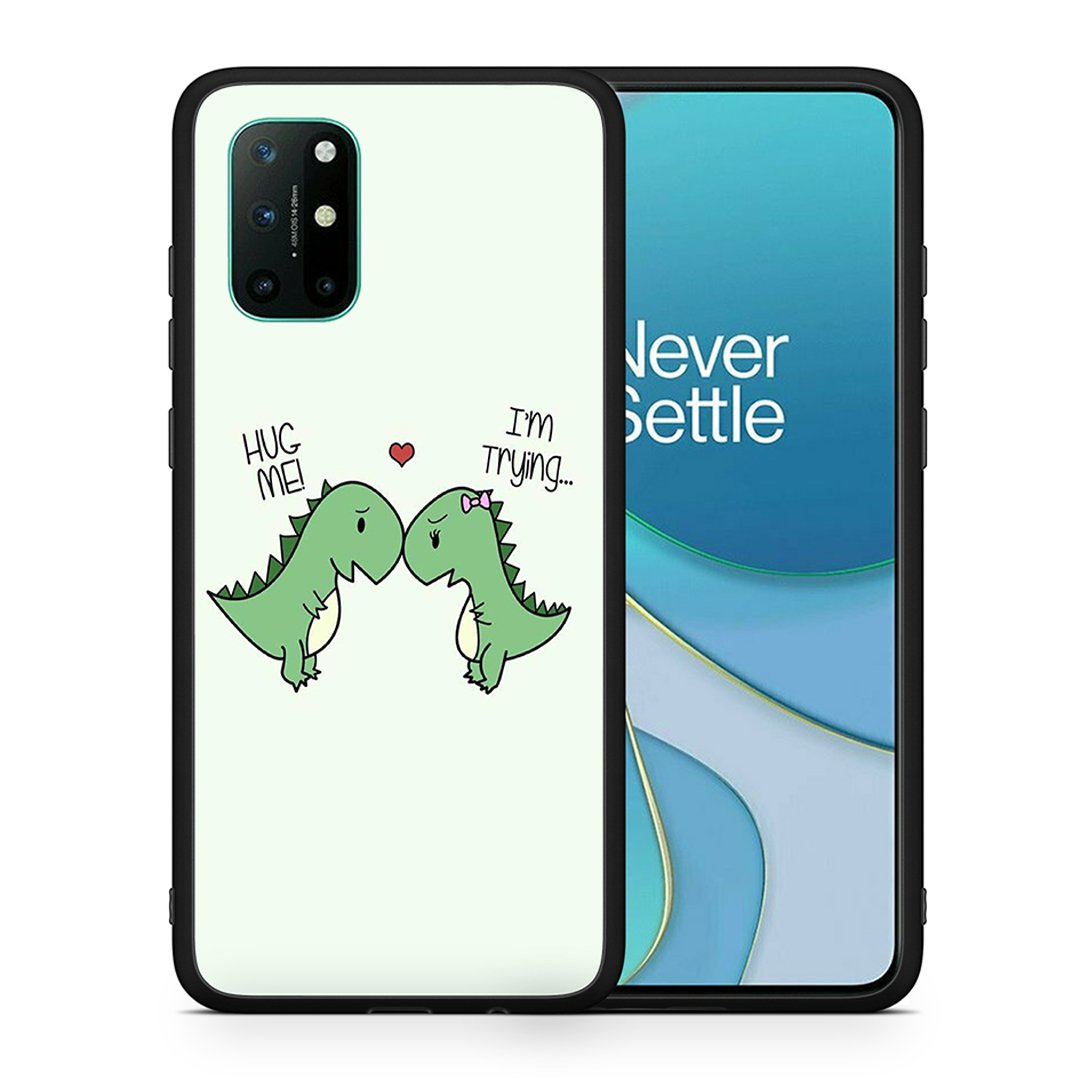 Θήκη OnePlus 8T Rex Valentine από τη Smartfits με σχέδιο στο πίσω μέρος και μαύρο περίβλημα | OnePlus 8T Rex Valentine case with colorful back and black bezels