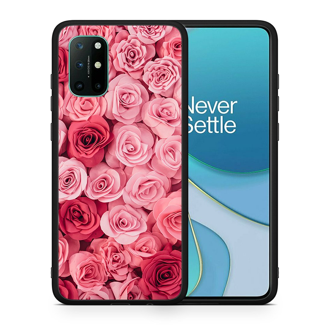 Θήκη OnePlus 8T RoseGarden Valentine από τη Smartfits με σχέδιο στο πίσω μέρος και μαύρο περίβλημα | OnePlus 8T RoseGarden Valentine case with colorful back and black bezels