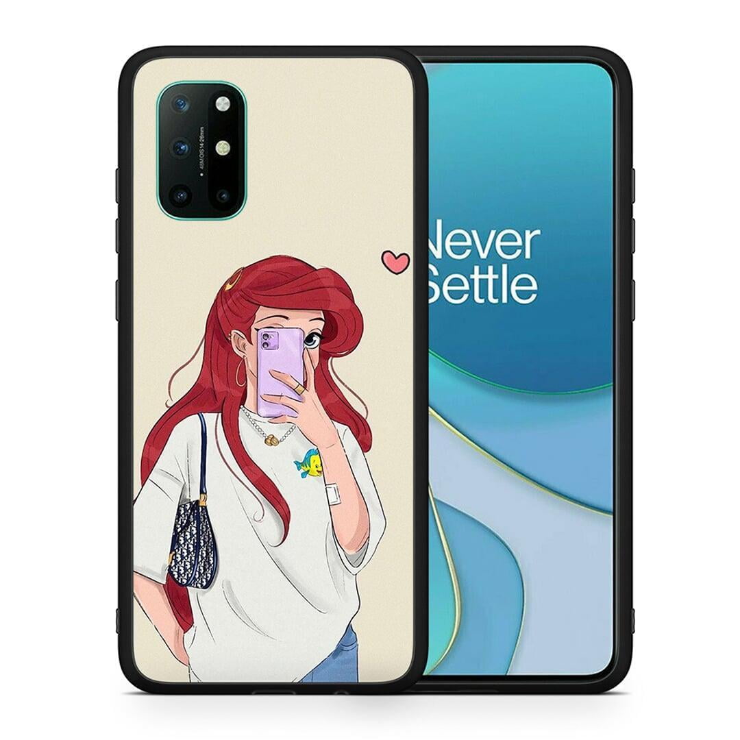 Θήκη OnePlus 8T Walking Mermaid από τη Smartfits με σχέδιο στο πίσω μέρος και μαύρο περίβλημα | OnePlus 8T Walking Mermaid case with colorful back and black bezels