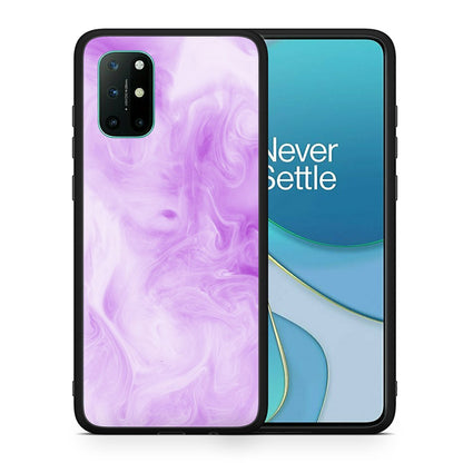 Θήκη OnePlus 8T Lavender Watercolor από τη Smartfits με σχέδιο στο πίσω μέρος και μαύρο περίβλημα | OnePlus 8T Lavender Watercolor case with colorful back and black bezels
