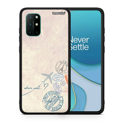 Θήκη OnePlus 8T Where Next από τη Smartfits με σχέδιο στο πίσω μέρος και μαύρο περίβλημα | OnePlus 8T Where Next case with colorful back and black bezels