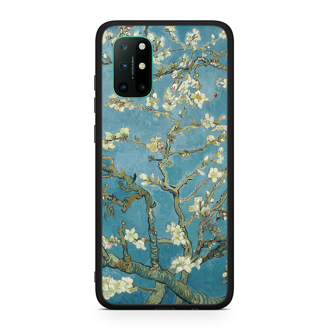 OnePlus 8T White Blossoms θήκη από τη Smartfits με σχέδιο στο πίσω μέρος και μαύρο περίβλημα | Smartphone case with colorful back and black bezels by Smartfits