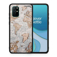 Thumbnail for Θήκη OnePlus 8T World Map από τη Smartfits με σχέδιο στο πίσω μέρος και μαύρο περίβλημα | OnePlus 8T World Map case with colorful back and black bezels