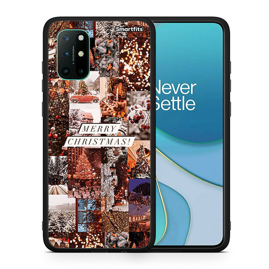 Θήκη OnePlus 8T Xmas Collage από τη Smartfits με σχέδιο στο πίσω μέρος και μαύρο περίβλημα | OnePlus 8T Xmas Collage case with colorful back and black bezels