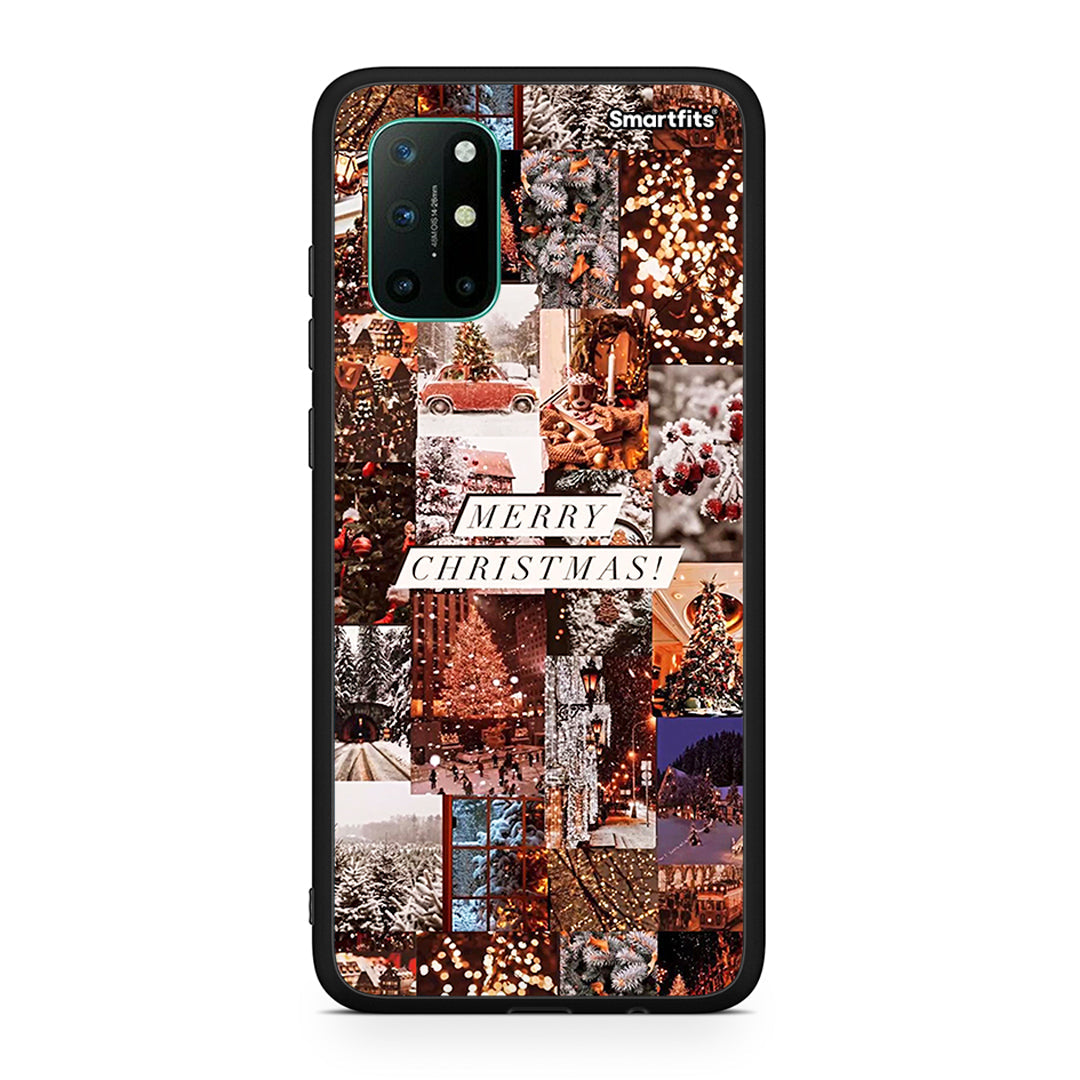 OnePlus 8T Xmas Collage θήκη από τη Smartfits με σχέδιο στο πίσω μέρος και μαύρο περίβλημα | Smartphone case with colorful back and black bezels by Smartfits
