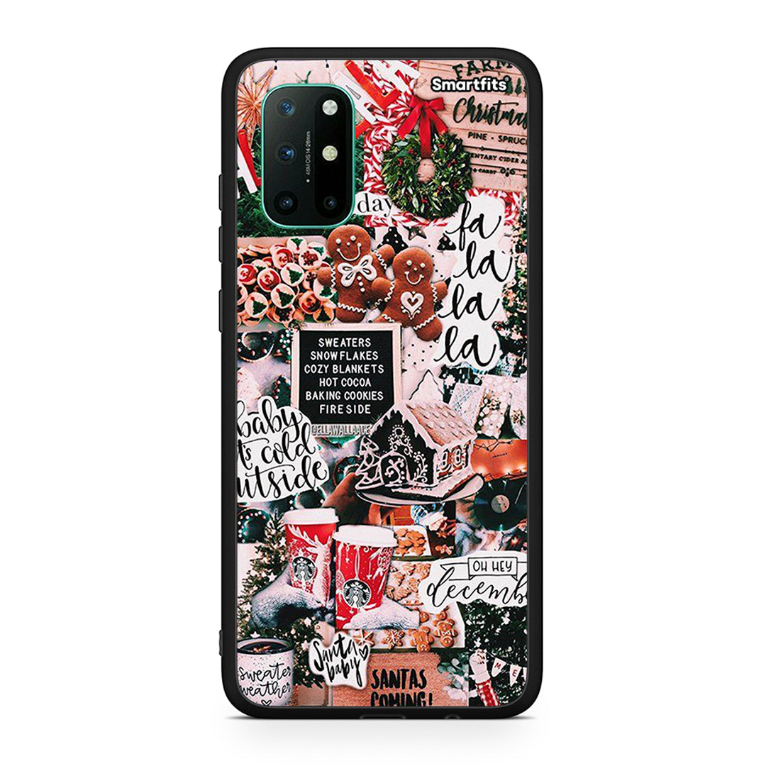 OnePlus 8T Xmas Habbits θήκη από τη Smartfits με σχέδιο στο πίσω μέρος και μαύρο περίβλημα | Smartphone case with colorful back and black bezels by Smartfits