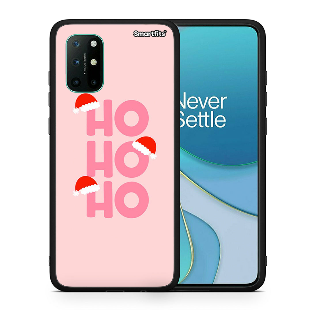 Θήκη OnePlus 8T Xmas Ho Ho Ho από τη Smartfits με σχέδιο στο πίσω μέρος και μαύρο περίβλημα | OnePlus 8T Xmas Ho Ho Ho case with colorful back and black bezels