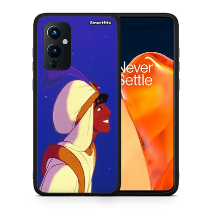 Θήκη OnePlus 9 Alladin And Jasmine Love 1 από τη Smartfits με σχέδιο στο πίσω μέρος και μαύρο περίβλημα | OnePlus 9 Alladin And Jasmine Love 1 case with colorful back and black bezels