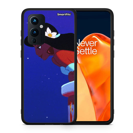 Θήκη OnePlus 9 Alladin And Jasmine Love 2 από τη Smartfits με σχέδιο στο πίσω μέρος και μαύρο περίβλημα | OnePlus 9 Alladin And Jasmine Love 2 case with colorful back and black bezels