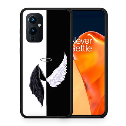 Θήκη OnePlus 9 Angels Demons από τη Smartfits με σχέδιο στο πίσω μέρος και μαύρο περίβλημα | OnePlus 9 Angels Demons case with colorful back and black bezels