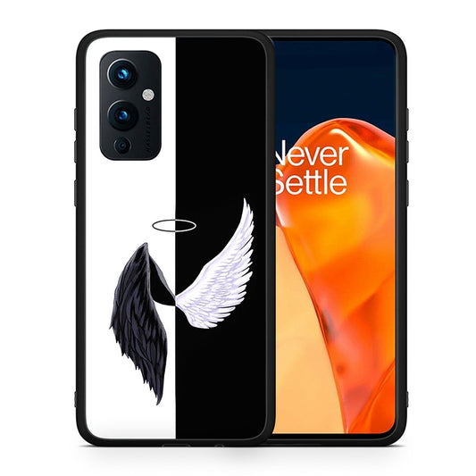 Θήκη OnePlus 9 Angels Demons από τη Smartfits με σχέδιο στο πίσω μέρος και μαύρο περίβλημα | OnePlus 9 Angels Demons case with colorful back and black bezels