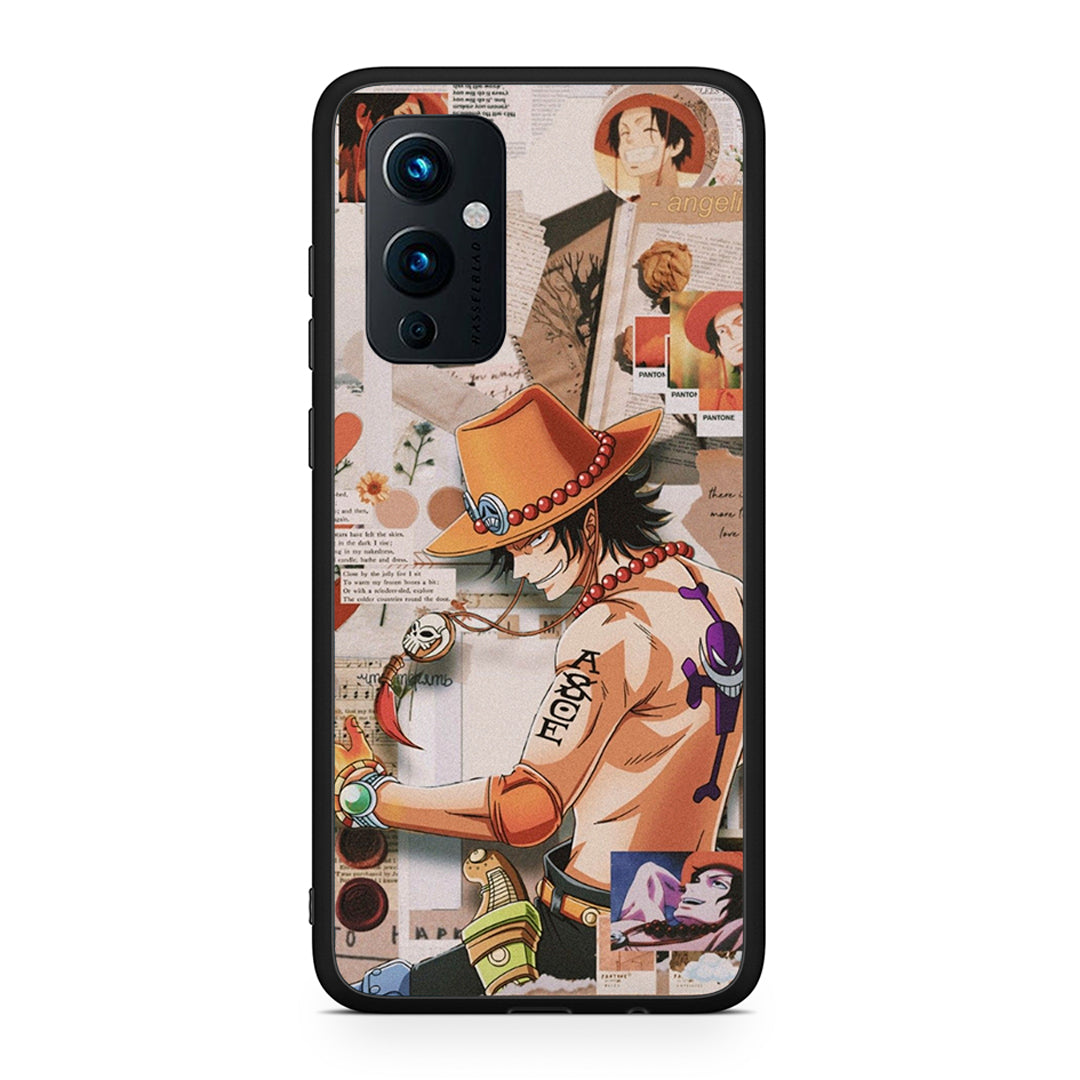 OnePlus 9 Anime Collage θήκη από τη Smartfits με σχέδιο στο πίσω μέρος και μαύρο περίβλημα | Smartphone case with colorful back and black bezels by Smartfits