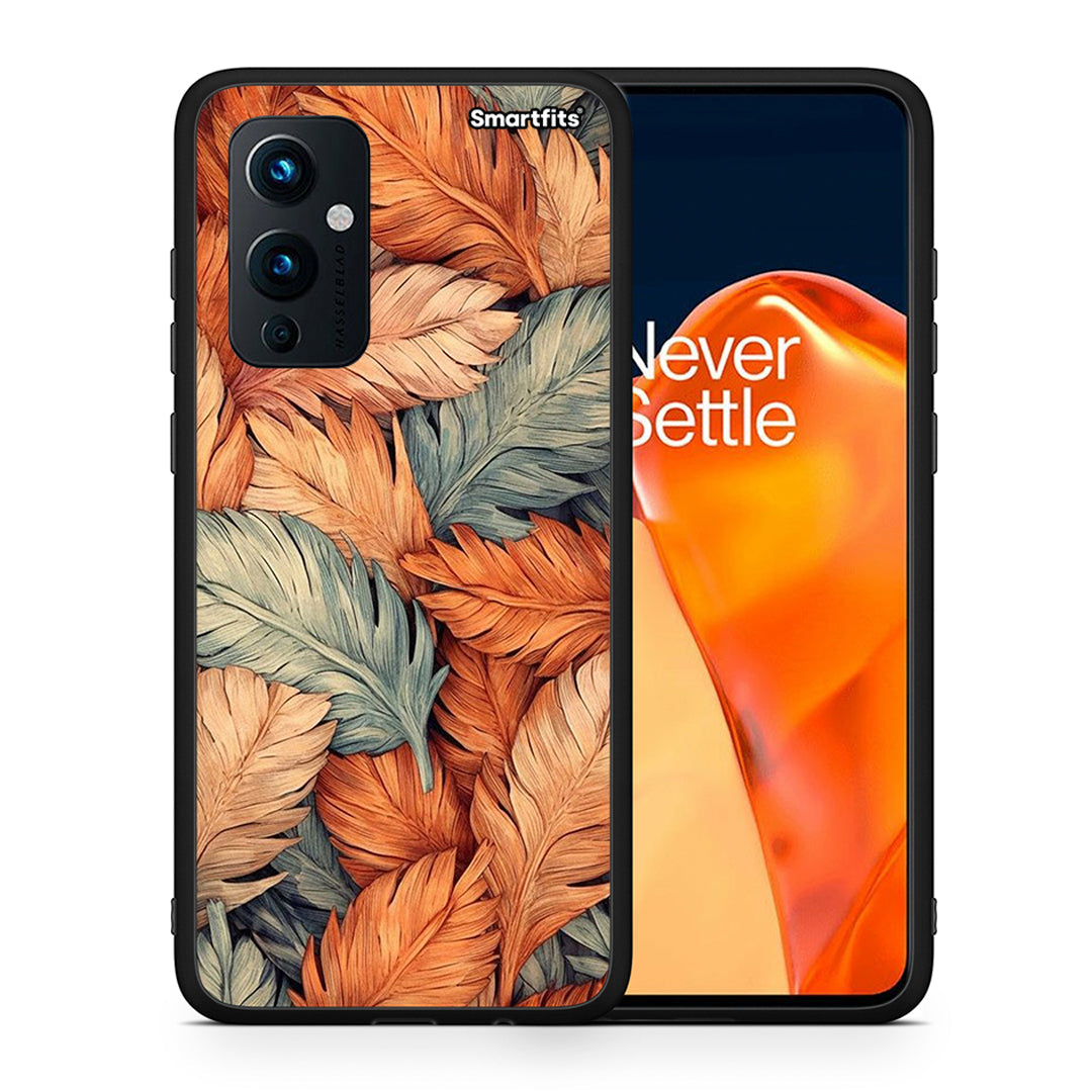 Θήκη OnePlus 9 Autumn Leaves από τη Smartfits με σχέδιο στο πίσω μέρος και μαύρο περίβλημα | OnePlus 9 Autumn Leaves case with colorful back and black bezels