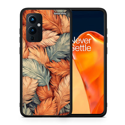 Θήκη OnePlus 9 Autumn Leaves από τη Smartfits με σχέδιο στο πίσω μέρος και μαύρο περίβλημα | OnePlus 9 Autumn Leaves case with colorful back and black bezels