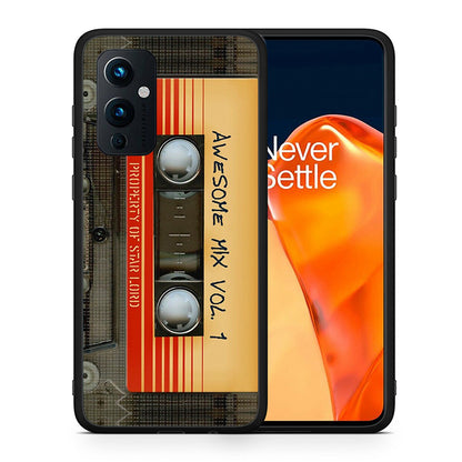 Θήκη OnePlus 9 Awesome Mix από τη Smartfits με σχέδιο στο πίσω μέρος και μαύρο περίβλημα | OnePlus 9 Awesome Mix case with colorful back and black bezels