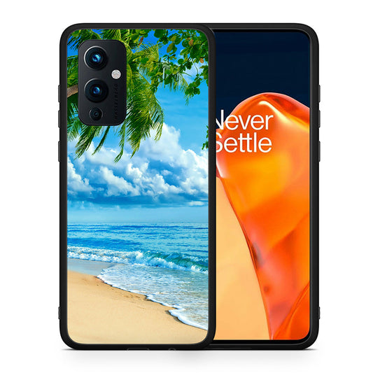Θήκη OnePlus 9 Beautiful Beach από τη Smartfits με σχέδιο στο πίσω μέρος και μαύρο περίβλημα | OnePlus 9 Beautiful Beach case with colorful back and black bezels