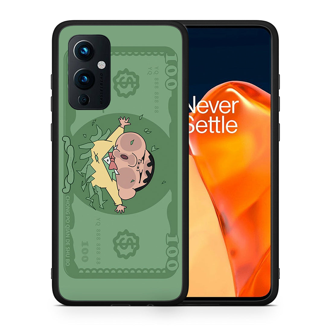 Θήκη Αγίου Βαλεντίνου OnePlus 9 Big Money από τη Smartfits με σχέδιο στο πίσω μέρος και μαύρο περίβλημα | OnePlus 9 Big Money case with colorful back and black bezels