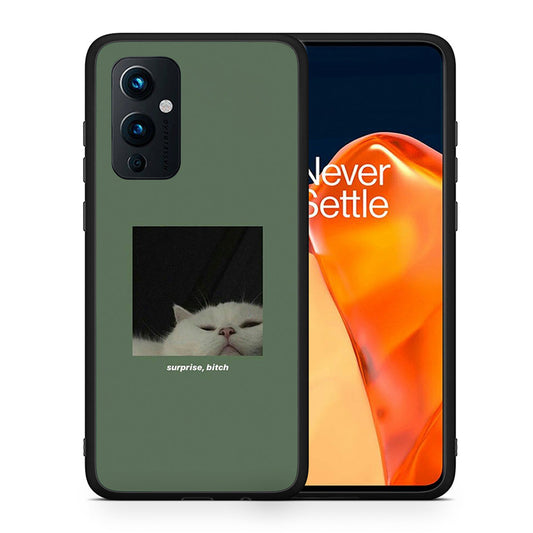 Θήκη OnePlus 9 Bitch Surprise από τη Smartfits με σχέδιο στο πίσω μέρος και μαύρο περίβλημα | OnePlus 9 Bitch Surprise case with colorful back and black bezels