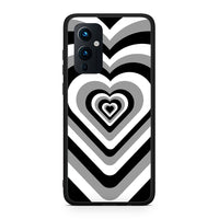 Thumbnail for OnePlus 9 Black Hearts θήκη από τη Smartfits με σχέδιο στο πίσω μέρος και μαύρο περίβλημα | Smartphone case with colorful back and black bezels by Smartfits