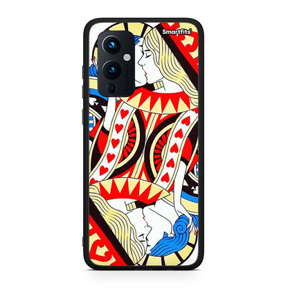 OnePlus 9 Card Love θήκη από τη Smartfits με σχέδιο στο πίσω μέρος και μαύρο περίβλημα | Smartphone case with colorful back and black bezels by Smartfits