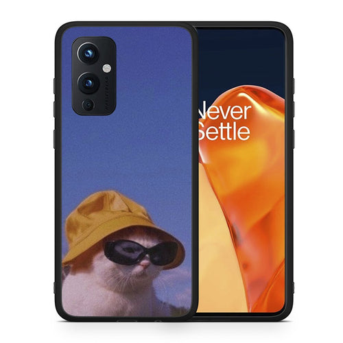 Θήκη OnePlus 9 Cat Diva από τη Smartfits με σχέδιο στο πίσω μέρος και μαύρο περίβλημα | OnePlus 9 Cat Diva case with colorful back and black bezels