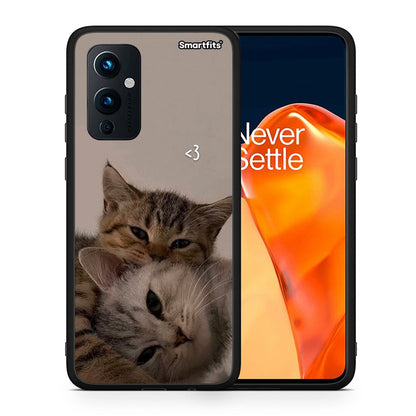 Θήκη OnePlus 9 Cats In Love από τη Smartfits με σχέδιο στο πίσω μέρος και μαύρο περίβλημα | OnePlus 9 Cats In Love case with colorful back and black bezels