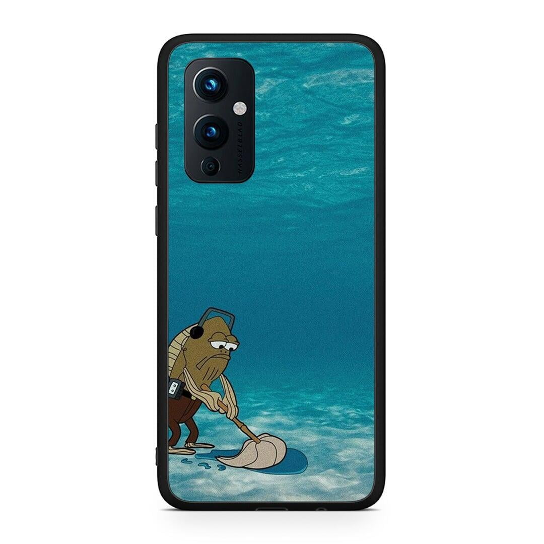 OnePlus 9 Clean The Ocean Θήκη από τη Smartfits με σχέδιο στο πίσω μέρος και μαύρο περίβλημα | Smartphone case with colorful back and black bezels by Smartfits