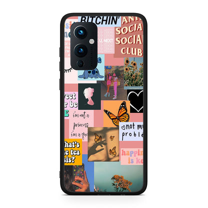 OnePlus 9 Collage Bitchin Θήκη Αγίου Βαλεντίνου από τη Smartfits με σχέδιο στο πίσω μέρος και μαύρο περίβλημα | Smartphone case with colorful back and black bezels by Smartfits