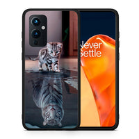 Thumbnail for Θήκη OnePlus 9 Tiger Cute από τη Smartfits με σχέδιο στο πίσω μέρος και μαύρο περίβλημα | OnePlus 9 Tiger Cute case with colorful back and black bezels