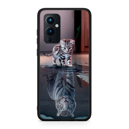 OnePlus 9 Tiger Cute θήκη από τη Smartfits με σχέδιο στο πίσω μέρος και μαύρο περίβλημα | Smartphone case with colorful back and black bezels by Smartfits